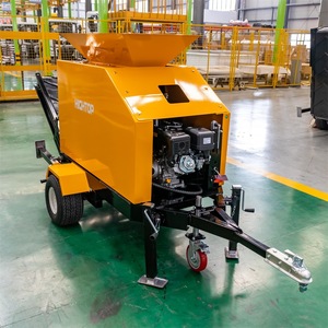 Concasseur à mâchoires portable, capacité maximale 15t/h, chantier de construction, alimenté par moteur, jaune - Product Image 3