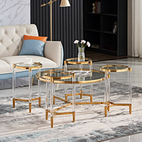 Ensemble de table basse de villa, en acier inoxydable, meuble de haute qualité, prix d'usine
