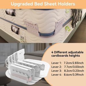 Bed Sheet Holder Fitted Sheet Fasteners with Lock Strap Sheet Holders for <b>Corners</b>-Fits Mattress Large Size Bed Clips for Bedding - Product Image 2