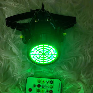 Black Devil Horns Remaches Máscara <span class=keywords><strong>de</strong></span> gas Respirador Cyber Goth Cosplay Spikes Máscaras para Rave Party Accesorios <span class=keywords><strong>de</strong></span> Halloween - Product Image 5