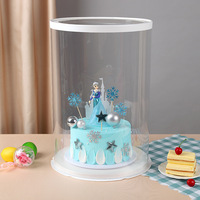 Grand Transparent 10 pouces PET boîte à gâteau ronde transparente boîte à gâteau de mariage anniversaire Transparent boîte d'emballage de gâteau rond clair