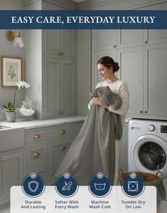 Draps 100% coton pour lits réglables, doux et confortables, rafraîchissants, respirants, certifiés Oeko Tex - Product Image 4