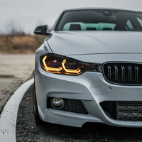 Conjunto de faros delanteros LED para BMW Serie 3 F30 F35 2013-2018, faros LED de alto brillo, luces diurnas de doble lente