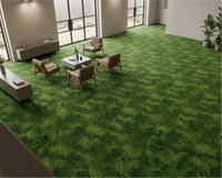 3D Natur-Moos-Farn-Muster Luxuriöse Grüne Blätter Bedruckte Teppichfliesen Moderner Naturstil Nylon-Teppich für Hotel Villa Büro
