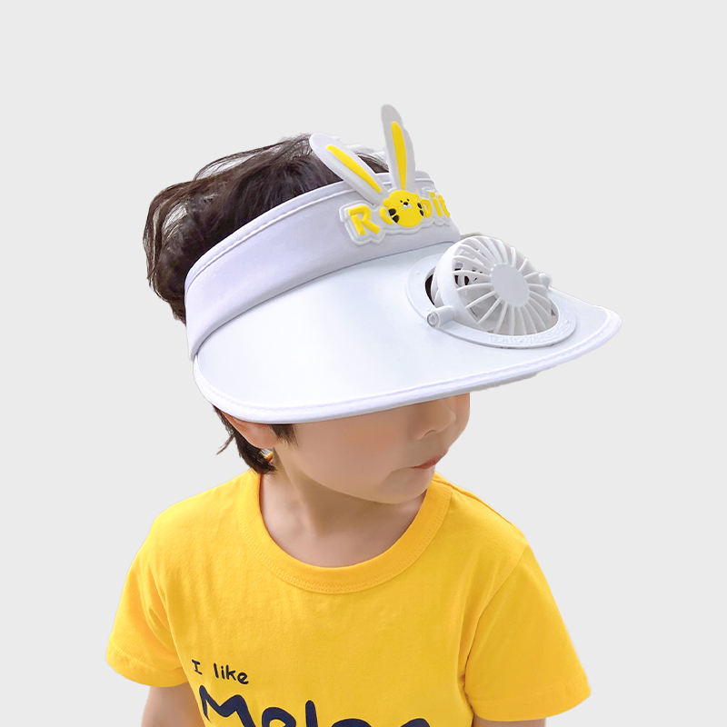 Cute Children's Sun Hat with Rechargeable Cooling Fan