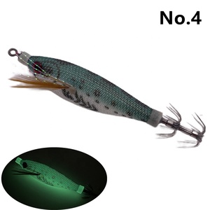 Señuelos de pesca flotantes de calamar Sutte de 80mm, cebos luminosos de camarones de madera, anzuelos de tela de calamar, camarones <span class=keywords><strong>EGI</strong></span> brillantes - Product Image 5