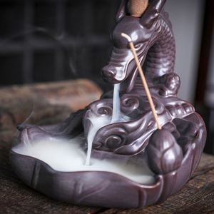 High Quality Ceramic Chinese Dragon <b>Backflow</b> <b>Incense</b> <b>Burner</b> Modern Art Antique Design Home Office Desk Decor Diffuser - Product Image 3