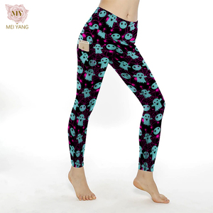 Leggings personnalisés Meiyang pour femmes avec poches, leggings <span class=keywords><strong>de</strong></span> <span class=keywords><strong>sport</strong></span> pour femmes doux comme du beurre, leggings imprimés pour Halloween, leggings <span class=keywords><strong>de</strong></span> créateur imprimés - Product Image 6