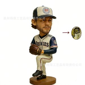 <b>Custom</b> Baseball Bobblehead <b>Doll</b> Resin Figurine Sports Athlete Model Ivory White Digital Printing Decorations - Product Image 2