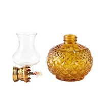 Grande lampe à pétrole rétro artisanale écologique coupe-vent à intensité variable résistante à la chaleur durable étanche en verre Noël Pâques