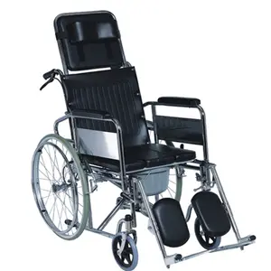 高品质的钢制马桶椅 Commode 轮椅与孔部分