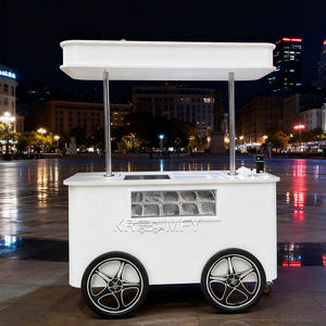 Camion de nourriture mobile électrique 2025 pour la vente de glaces, chariot à main avec congélateur pour la présentation de gelato - Product Image 4