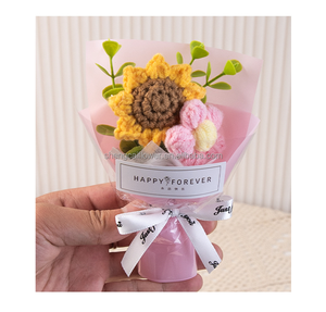 Flores de Planta de Ganchillo Hechas a Mano, Decoración del Hogar, Hilo, Flor Artificial para Decoración de Bodas, Ramo de Girasoles de Ganchillo, <span class=keywords><strong>Y3</strong></span> - Product Image 4