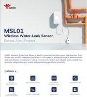 Sensor de Detección de Fugas de Agua Subterránea en Tiempo Real IIoT, Sensor Inalámbrico de Fugas de Agua con Bluetooth 5.0 para Interiores