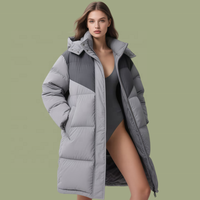 Veste parka pour femme en softshell matelassée de luxe, longue, de haute qualité, pour l'extérieur, duvet de canard 800FP, doudoune pour femme, manteaux pour femme