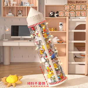 Cubo de almacenamiento transparente para muñecas, organizador de gran capacidad con cremallera para juguetes de peluche y muñecas, uso en habitación infantil - Product Image 5