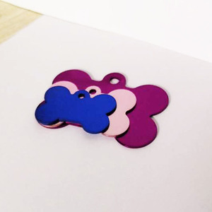 Trống kim loại nhôm Dog Tags, nhôm hợp kim xương Dog Tags Pet 10 màu sắc, tất cả các thẻ nhôm được sử dụng quá trình oxy hóa anốt - Product Image 3