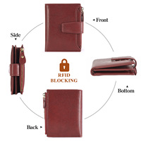 Portefeuille de luxe grande capacité, portefeuille court multifonctionnel, portefeuille en cuir de style européen et américain avec protection RFID