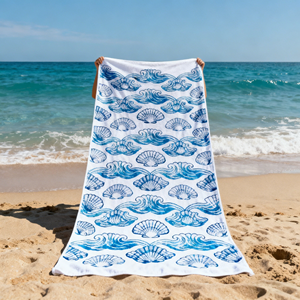 Serviette de plage et de bain en coton éponge 100 % personnalisable avec logo, super absorbante, imprimée, ultra douce et respectueuse de la peau – Offre Spéciale - Product Image 3