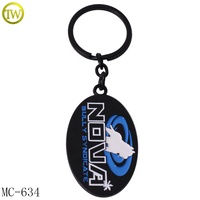 Bolsos personalizados nombre aleación cadena etiqueta con anillos divididos logotipo redondo de lujo cartera llavero fundido a presión Metal seguro impermeable portátil