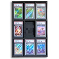 Support de Présentation de Cartes Gradées en Plastique Durable Personnalisé pour Vente en Gros, avec Cadre à 9 Compartiments et Logo Personnalisé pour le Rangement de Slabs TCG
