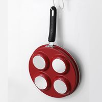 Poêle à 4 compartiments en aluminium et céramique antiadhésive pour œufs, crêpes, burgers, omelettes, petit-déjeuner, cuisson sur cuisinière à gaz, OEM