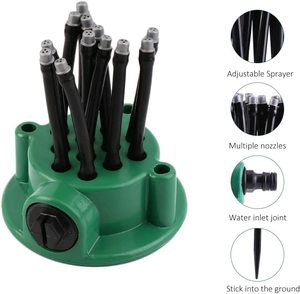 Aspersor ajustable DD1323 de 360 grados <span class=keywords><strong>para</strong></span> Patio y jardín, boquilla de riego de múltiples puntas <span class=keywords><strong>para</strong></span> césped, rociador de cabezal múltiple - Product Image 3