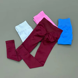 Leggings de yoga taille haute sans couture pour femme, effet froncé fessier, 44 couleurs unies, contrôle du ventre, effet galbe fessier, pantalon de sport longueur intégrale - Product Image 1