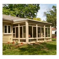 Cour Villa Garden Sunshine Room Profil en aluminium personnalisé Maison en verre trempé avec portes et fenêtres