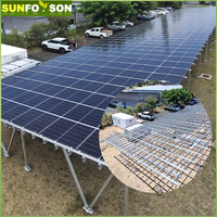 Structure de carport en aluminium anodisé SunRack pour panneaux solaires, système de montage de panneaux photovoltaïques pour installation photovoltaïque