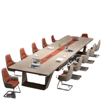 Ensemble de table et de chaises de réunion de bureau rectangulaire grand format, moderne et simple, en bois, pour la formation et les conférences