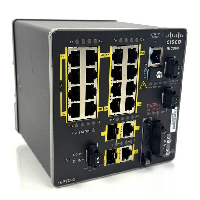 IE 2000 Industrial Ethernet Network Switch 16x Ethernet Ports 16PTC-G