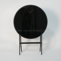 Leader Table d'appoint de patio en métal avec dessus de table en verre trempé Table de salle à manger de bistro d'extérieur dans le jardin, Table basse noire