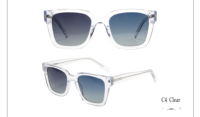 VISION PLUS Lunettes de soleil en acétate Mazzucchelli certifiées CE, lunettes de soleil polarisées UV400, lunettes de soleil unisexes, lunettes de soleil carrées rétro
