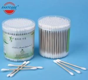 Bastoncini di Cotone Ecologici Eastcare in Bambù, Bianchi a Doppia Punta in Contenitore per Cura del Viso e della Pelle - Product Image 6