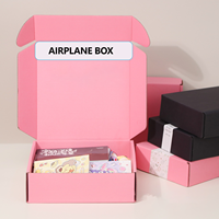 Échantillon gratuit Boîte d'avion ondulée pliée de couleur rose avec logo personnalisé Boîte d'expédition Boîte de papier