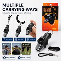 Kit de sifflet d'arbitre professionnel 130 dB, sifflet sportif sans bulbe en ABS avec plusieurs accessoires de transport pour l'entraînement et les matchs