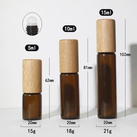 Botol Parfum Roller Silinder Kosong Isi Ulang Mewah dengan Logo Kustom 5ml 10ml 15ml Minyak Esensial Kaca Amber/Bening Ramah Lingkungan