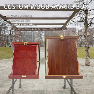 Caja de Premios Personalizada, Plegable, de Madera Marrón Ecológica, Pulida, Grabada, con Impresión Digital, para Certificados, Placas, Medallas y <span class=keywords><strong>Trofeos</strong></span> 01 - Product Image 2