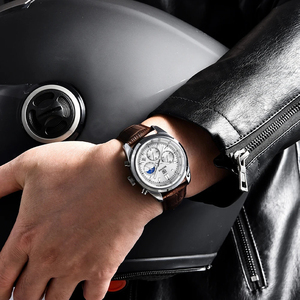 Reloj Cronógrafo Mecánico de Acero Inoxidable BENYAR5193 para Hombre, Diseño de Lujo, Esfera de 41 mm, Números Romanos, Resistente al Agua 3BAR - Product Image 6