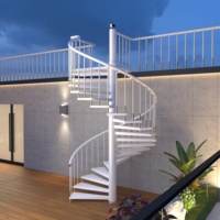 Escalier en spirale extérieur moderne avec structure en acier galvanisé et design rotatif