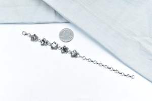 <b>White</b> Buffalo & Sterling Silver Adjustable <b>Bracelet</b> Size 7.5 Inch Artisan Jewelry Gift For Her Boho Style - Product Image 5