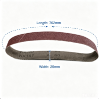 Bandes abrasives Fortunebrasive en oxyde d'aluminium 762x25mm, boucle abrasive à joint lisse 1x30 pouces pour affûteur de couteaux et métaux