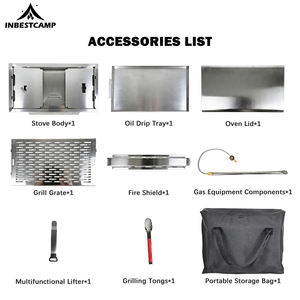 Parrilla de Gas Portátil INBESTCAMP, Construcción Ligera, Tipo Agir, <span class=keywords><strong>Doga</strong></span>, Yasam, Barbekusu, Estufa, Pequeña - Product Image 2