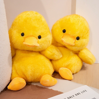 Boneka Bebek Kuning Duduk Bahan Plush, Dekorasi Rumah, Hadiah Ulang Tahun Anak, Boneka Lembut Isi Kapas PP, Dapat Dicuci