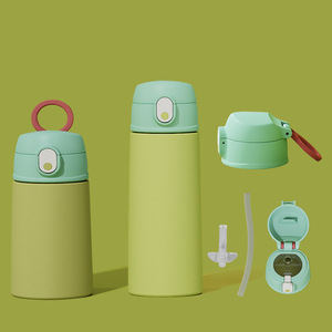 Children's Straw Pop Up Cup 304 Stainless Steel Straight Body For 1-2 Years Kids Drinking Water Bottle - Product Image 2