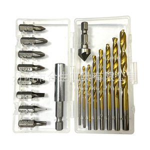 Mr Drill Twist Drill <b>Bit</b> <b>Set</b> 18Pc Gold Finish Metal Drilling <b>Screwdriver</b> <b>Bits</b> Tool Kit - Product Image 1