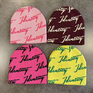 Custom High Quality Men Women Jacquard Logo Sports Beanie,Acrylic Skull Ski <strong>Bobble</strong> Cap,Slouchy Warm Winter <strong>Hat</strong> - Product Image 2