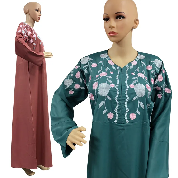 Kaftan Farasha Jalabiya Dubai เดรสอาบายา,ชุดเดรสอาบายาปักลายสไตล์ตุรกีสิงคโปร์ใหม่ปี2022