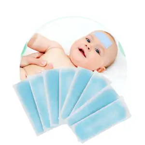 سعر المصنع 5*12 سنتيمتر الطفل لاصقة تلطيف الحرارة الاطفال حمى الجليد لصقة هلامية للتبريد للحمى